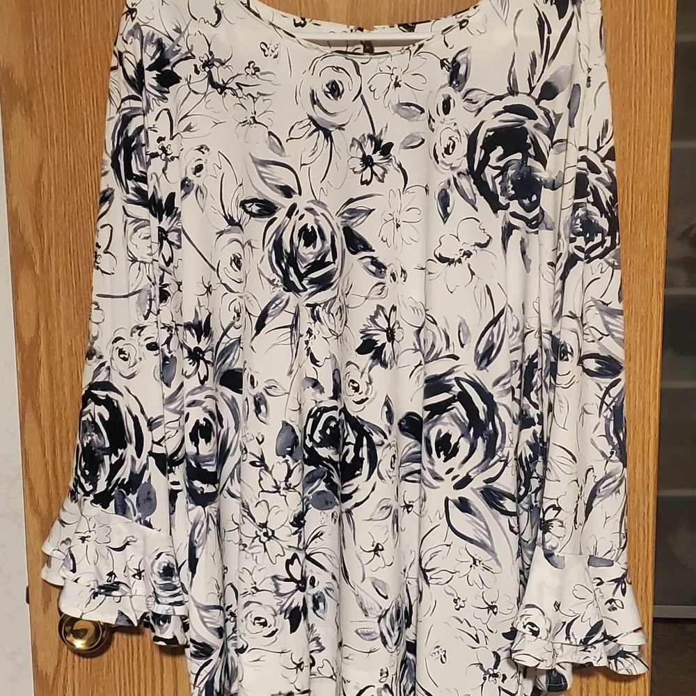 Karl Lagerfeld Paris Yessie Trumpet Sleeve Blouse